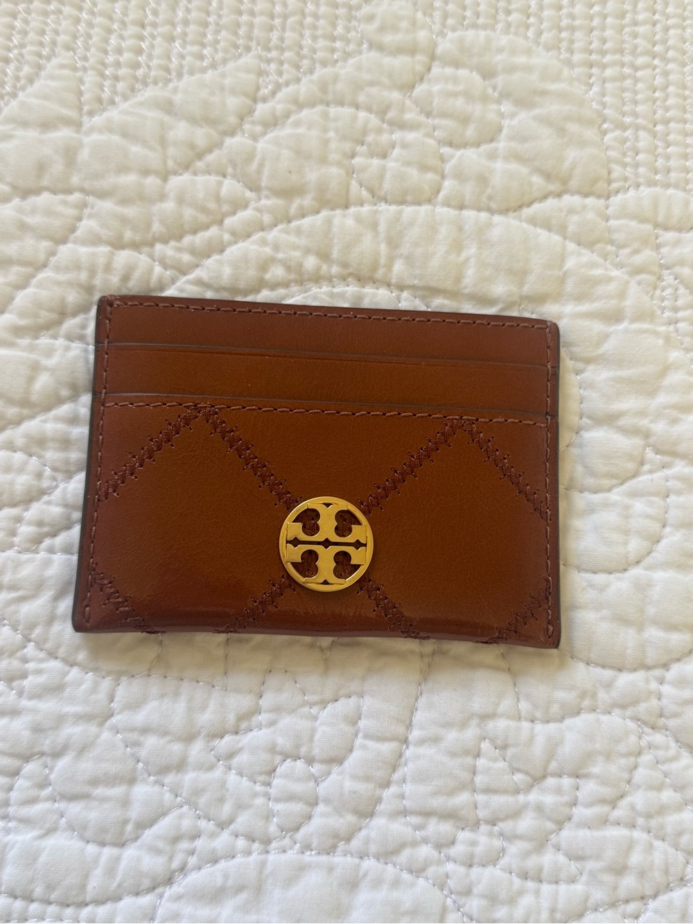 Tory Burch Willa Shine Slim Card Case Wallet NWT + Dust Bag